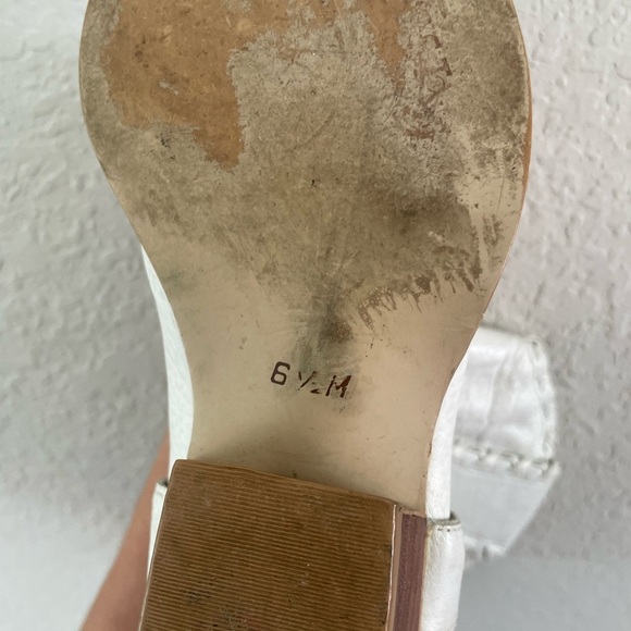 Vintage 90s White Leather Cowgirl Boots Size 6.5 - Picture 8 of 8